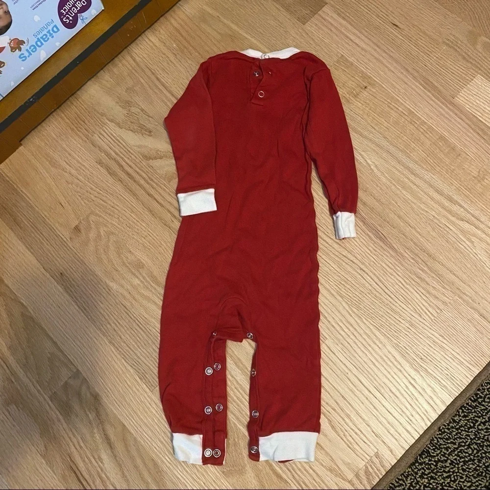 Happy Camper Snap Full Bodysuit 12 months Red Camping Bear Campfire